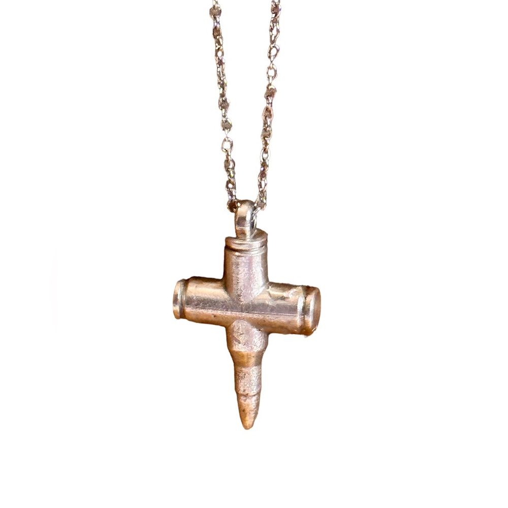 .925 Sterling Silver Bullet Cross Pendant